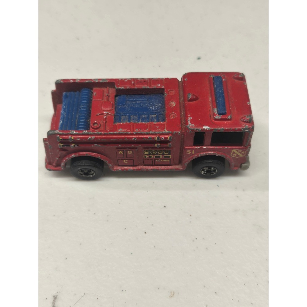 Vintage 1976 Hot Wheels Fire Eater Red Fire Truck Diecast Hong Kong 51 Unit